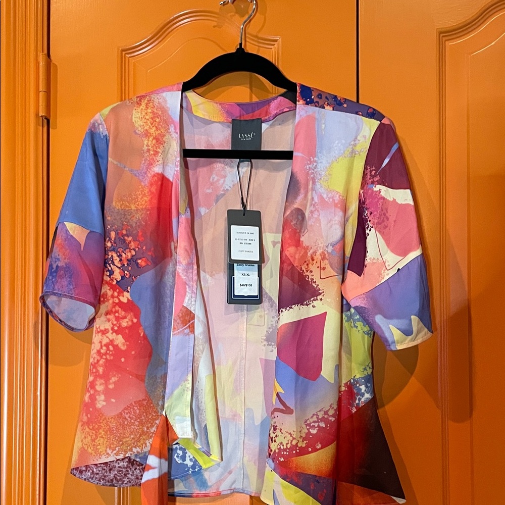 Lysse Multicolor Abstract Print Top in Pink, Red, Yellow